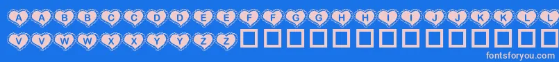 フォントKrValentineHeart – ピンクの文字、青い背景