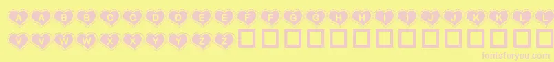 KrValentineHeart Font – Pink Fonts on Yellow Background