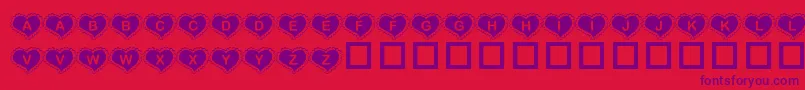 KrValentineHeart Font – Purple Fonts on Red Background