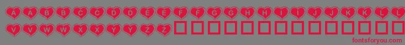 KrValentineHeart Font – Red Fonts on Gray Background