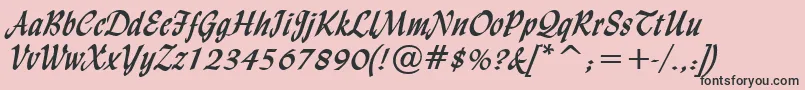 Шрифт LyndaCursiveBold – чёрные шрифты на розовом фоне