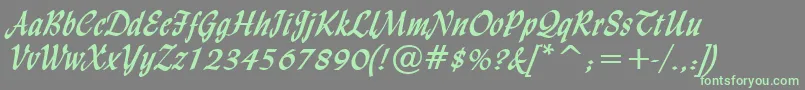 Шрифт LyndaCursiveBold – зелёные шрифты на сером фоне