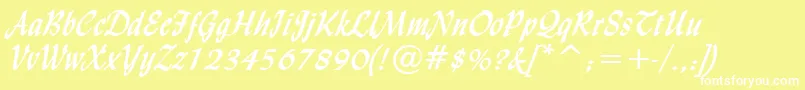 LyndaCursiveBold Font – White Fonts on Yellow Background