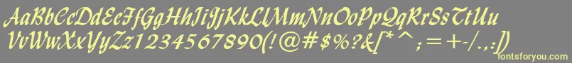 Шрифт LyndaCursiveBold – жёлтые шрифты на сером фоне