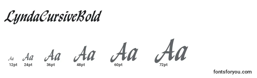 LyndaCursiveBold Font Sizes