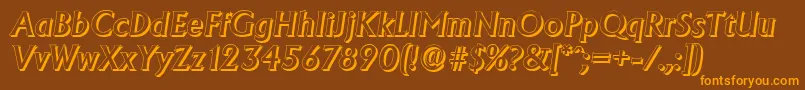 AdelonshadowMediumItalic Font – Orange Fonts on Brown Background