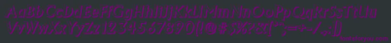 Czcionka AdelonshadowMediumItalic – fioletowe czcionki na czarnym tle