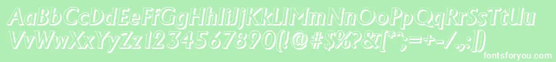 Fonte AdelonshadowMediumItalic – fontes brancas em um fundo verde