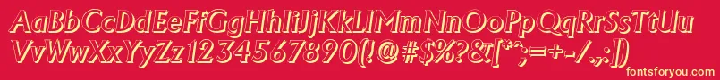 AdelonshadowMediumItalic Font – Yellow Fonts on Red Background