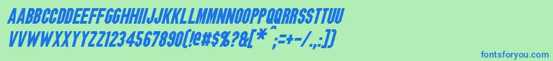 BlitzwingItalic Font – Blue Fonts on Green Background