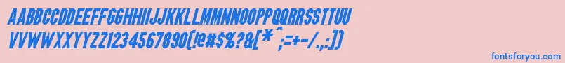 BlitzwingItalic-Schriftart – Blaue Schriften auf rosa Hintergrund