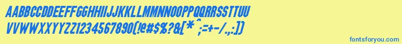 BlitzwingItalic Font – Blue Fonts on Yellow Background
