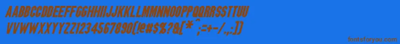 fuente BlitzwingItalic – Fuentes Marrones Sobre Fondo Azul