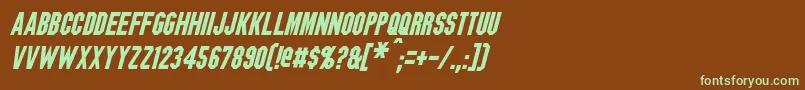 BlitzwingItalic Font – Green Fonts on Brown Background