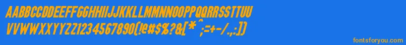 Fonte BlitzwingItalic – fontes laranjas em um fundo azul