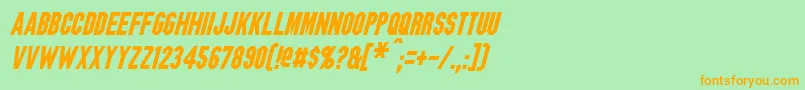 Police BlitzwingItalic – polices orange sur fond vert