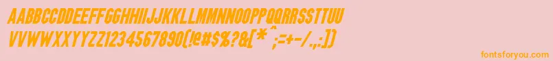 Police BlitzwingItalic – polices orange sur fond rose