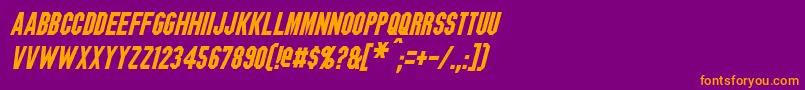 BlitzwingItalic-fontti – oranssit fontit violetilla taustalla