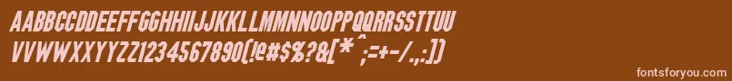 フォントBlitzwingItalic – 茶色の背景にピンクのフォント