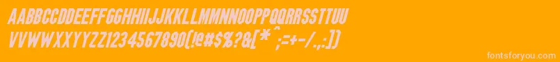 BlitzwingItalic Font – Pink Fonts on Orange Background