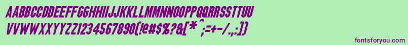 フォントBlitzwingItalic – 緑の背景に紫のフォント