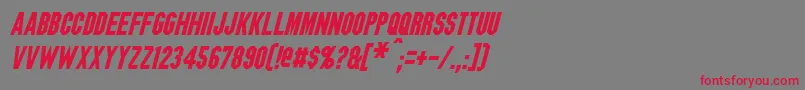 Шрифт BlitzwingItalic – красные шрифты на сером фоне