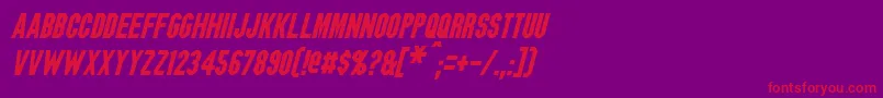 Czcionka BlitzwingItalic – czerwone czcionki na fioletowym tle