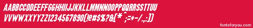 フォントBlitzwingItalic – 赤い背景に白い文字