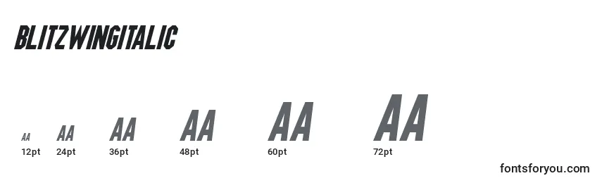 BlitzwingItalic Font Sizes