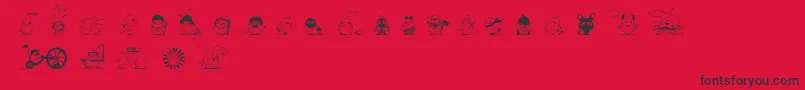 PiouFont Font – Black Fonts on Red Background