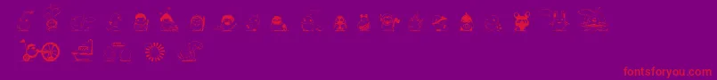 PiouFont Font – Red Fonts on Purple Background