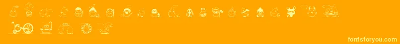 PiouFont Font – Yellow Fonts on Orange Background