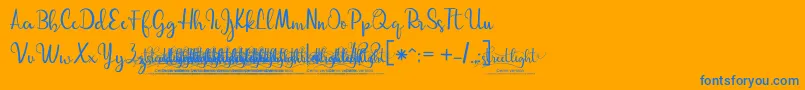 More about 03StreetlightDemoVersion Font 03StreetlightDemoVersion Font – Blue Fonts on Orange Background
