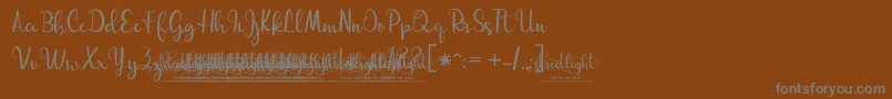 Czcionka 03StreetlightDemoVersion – szare czcionki na brązowym tle