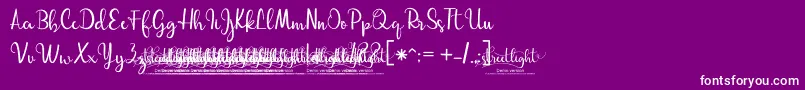 Weitere Informationen zur 03StreetlightDemoVersion-Schriftart 03StreetlightDemoVersion-Schriftart – Weiße Schriften auf violettem Hintergrund