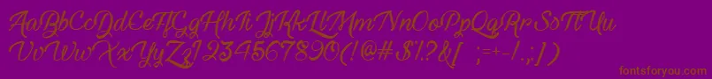 HauntedEyesTtf-Schriftart – Braune Schriften auf violettem Hintergrund