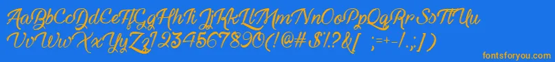 HauntedEyesTtf Font – Orange Fonts on Blue Background