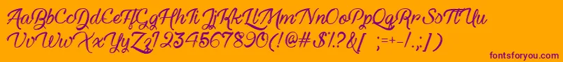 HauntedEyesTtf Font – Purple Fonts on Orange Background