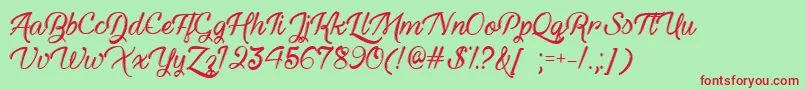 HauntedEyesTtf Font – Red Fonts on Green Background