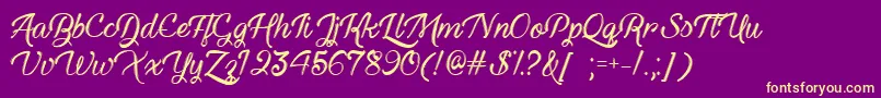 HauntedEyesTtf Font – Yellow Fonts on Purple Background