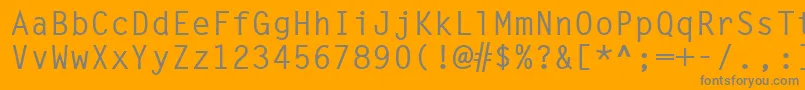 フォントLettergotlcymed – オレンジの背景に灰色の文字