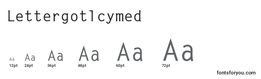 Größen der Schriftart Lettergotlcymed