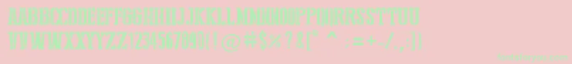 StencilStyleNew Font – Green Fonts on Pink Background