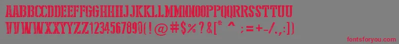 StencilStyleNew Font – Red Fonts on Gray Background