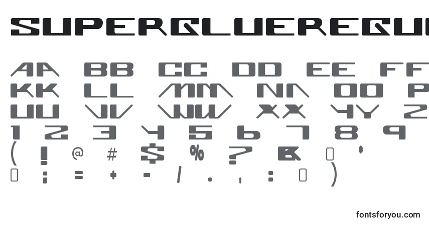 Schriftart SuperglueRegular – Alphabet, Zahlen, spezielle Symbole