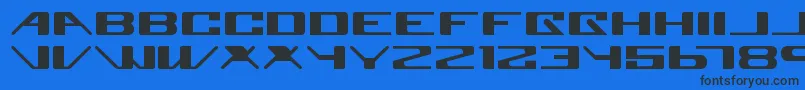 Czcionka SuperglueRegular – czarne czcionki na niebieskim tle