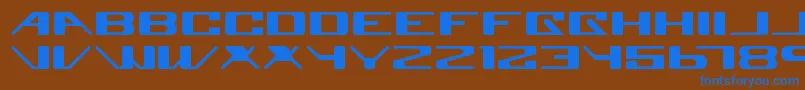 SuperglueRegular-Schriftart – Blaue Schriften auf braunem Hintergrund