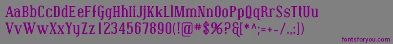 フォントCovingtonBold – 紫色のフォント、灰色の背景