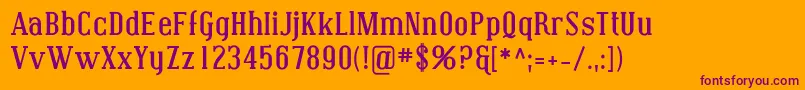 Шрифт CovingtonBold – фиолетовые шрифты на оранжевом фоне