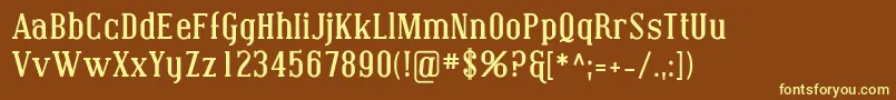 CovingtonBold-fontti – keltaiset fontit ruskealla taustalla